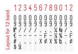 image of Shiny No. 1-12 traditional number stamp band layout